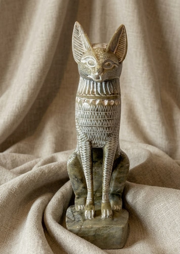 Handcarved stone bastet statue - bastet,