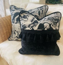 Set Of 2 Vintage Timney Fowler Cushion Covers, With Feather Fillers.   RARE. 