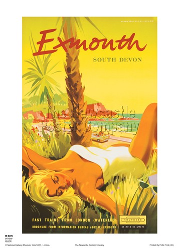 Exmouth devon poster - devon, vintage