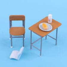 Vintage Metal School Desk Chair Set Furniture for Dolls House Mini Action