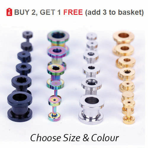 Flesh tunnel 316l steel screw - steel,