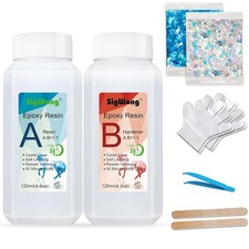 Epoxy Resin Clear Crystal Coating Kit 240ml/8.8oz - 2 Part Casting Resin for Art