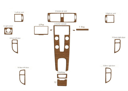 Wood look dash trim kit - wood, set