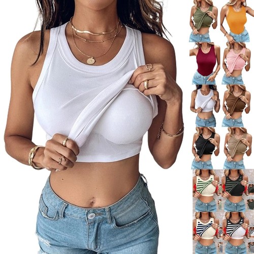Ladies fitted ribbed vest - fitted,