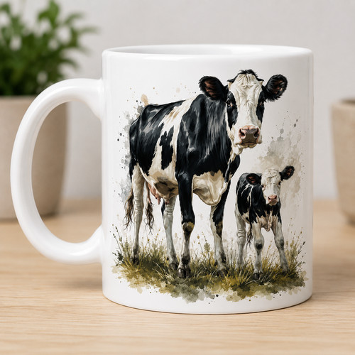 Cow calf 11oz mug free - cow,