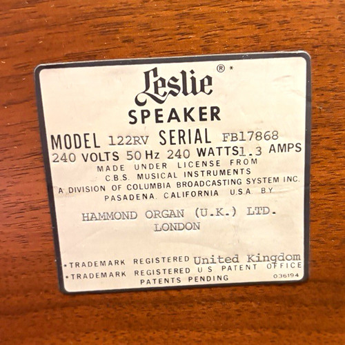 Leslie 122rv speaker cabinet - speaker,