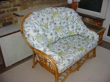 Cane conservatory sofa and