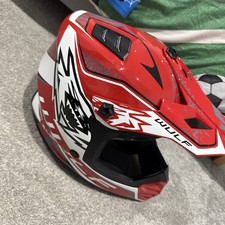 Wulfsport Kids Helmet Size YS Off Road Pro Mx Motocross Black Red White 47/48 Cm