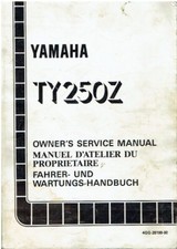 YAMAHA TY250Z MONOSHOCK ORIGINAL 1992 FACTORY SERVICE MANUAL ( GB F D TEXT )