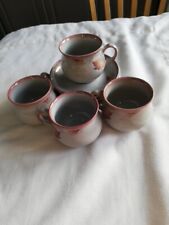 4 Denby TWILIGHT PATTERN -  Cups & SAUCERS Leaves 