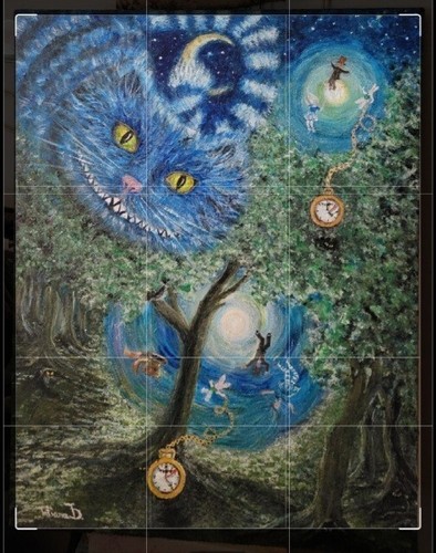 Cheshire cat original art - cat,