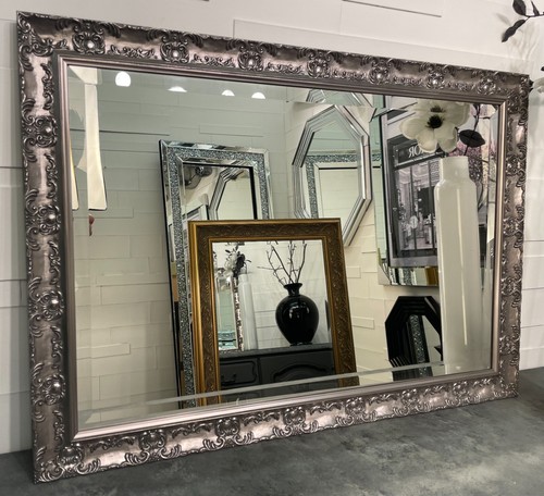 Antique silver mirror vintage - mirror,
