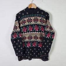 Vintage Classic Elements Floral Jumper Womens Small Grandma Cottage Core Sweater