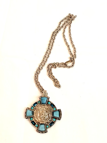 Vintage pewter blue celtic - pewter,
