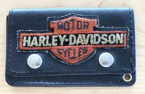 Vintage black leather harley - black,