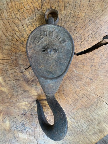 Antique winch hook pulley - winch,