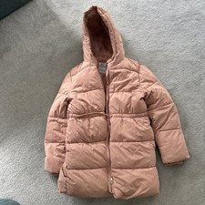 Marks and Spencer Girls Winter Pink Coat Jacket Age 14-15 Yrs Faux Fur Trim Hood