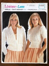 Lister Lee K1320 knitting pattern ladies mohair lace pattern sweater & cardigan