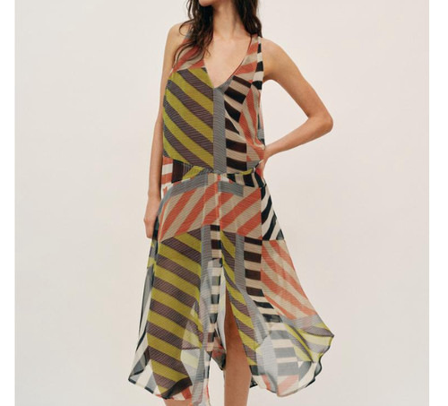 Zara patchwork print dress - print,
