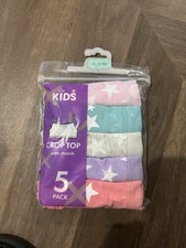 Girls 5 Pack Crop Tops With