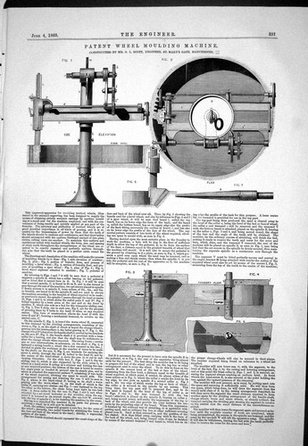 Old print 1869 patent wheel - 1869,