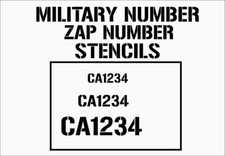zap number custom stencil A4 military army navy airforce