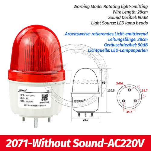 12v 380v led beacon - led, mount