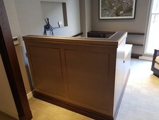 L shaped Corner Reception Desk Countertop Front of house Table for salon offices