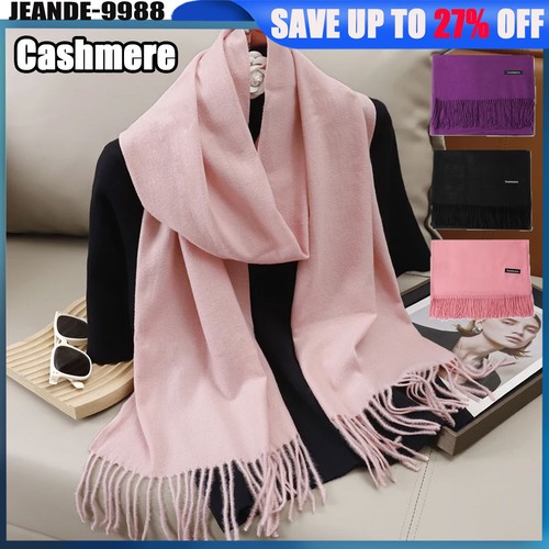 Elegant plain cashmere scarf - cashmere,