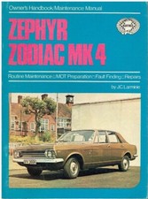 FORD ZEPHYR MkIV & ZODIAC MkIV (1966-72) OWNERS MAINTENANCE MANUAL *VGC*
