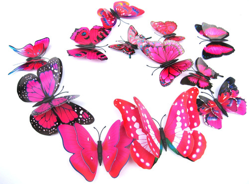12pcs colourful butterfly wall - 12pcs,