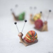 4 Snail Figurines Brightly