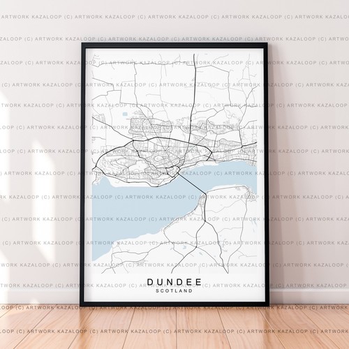 Dundee map poster print - print,