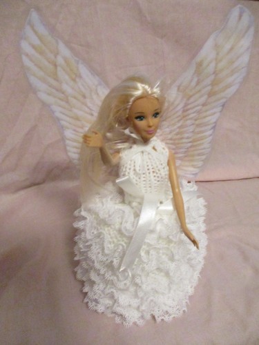Hand knitted white angel - knitted,