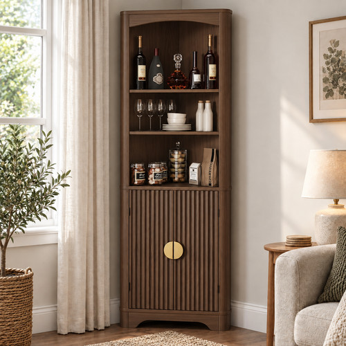 Corner cabinet walnut 178cm - corner,