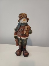 Heartwood Snowman Holding Stockings Figurine Christmas Decor Very Good Cond.