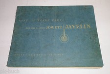 Parts Catalogue Spare Parts Catalogue Jowett Javelin De Luxe + Standard P.C., 1951