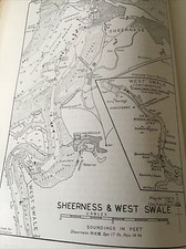 VINTAGE SEA CHART / NAUTICAL MAP 1961 - Sheerness & West Swale - To Frame?