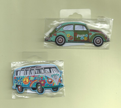 Hippie bus peace - love, groovy