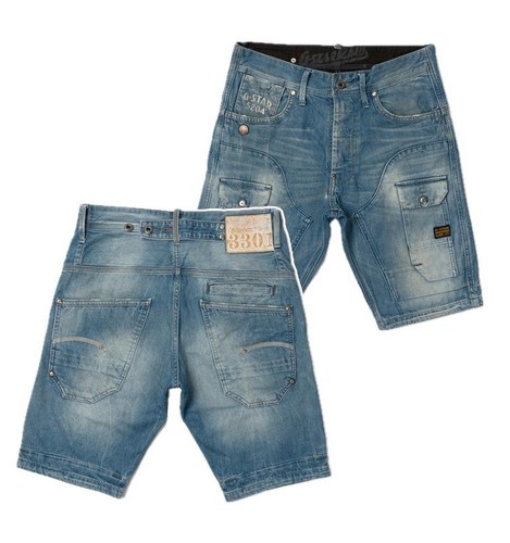Men star raw shorts blue - raw,