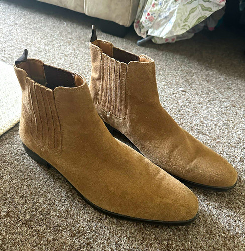 Men beige suede chelsea - men's,