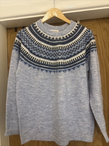 Blue marl fair isle jumper - marl,