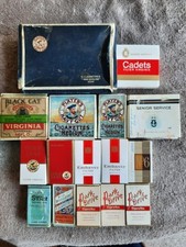 16 VINTAGE EMPTY CIGARETTE PACKETS PLAYERS BLACK CAT STAR WILLS PARK DRIVE SEN