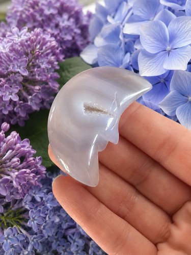 Agate moon face - face, pocket