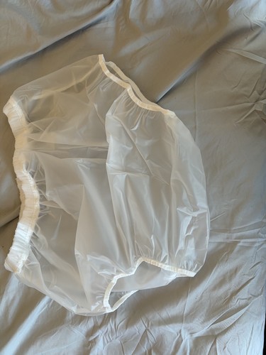 Frosted plastic pants with