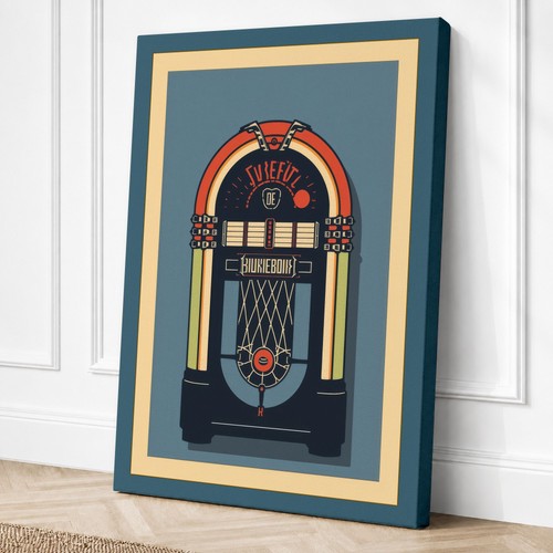Vintage jukebox retro canvas - retro,