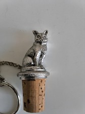 Vintage Pewter Cat Wine Bottle