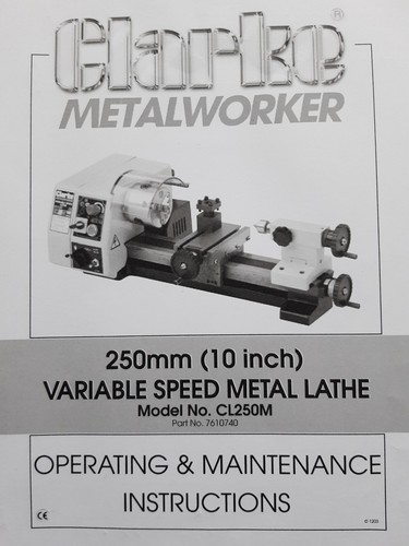 Clarke lathe instruction - lathe,