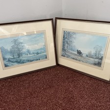 x2 Don Vaughan prints Teamwork & Working Farm Horses both framed & Mounted 