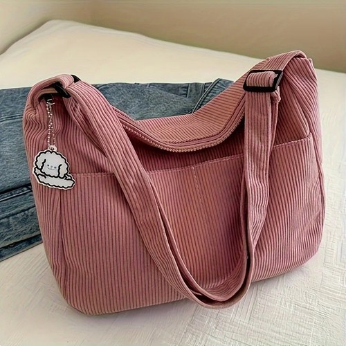 Corduroy shoulder bag - bag, women